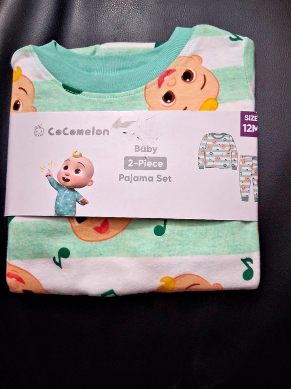 CoComelon Baby 2-Piece Pajama Set Baby Green Pink Cotton NWT 12M